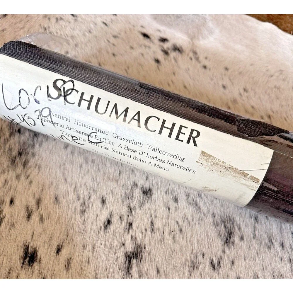 Schumacher Natural Grasscloth Haruki Wallpaper Roll Jet (Black) #5004715 run 007